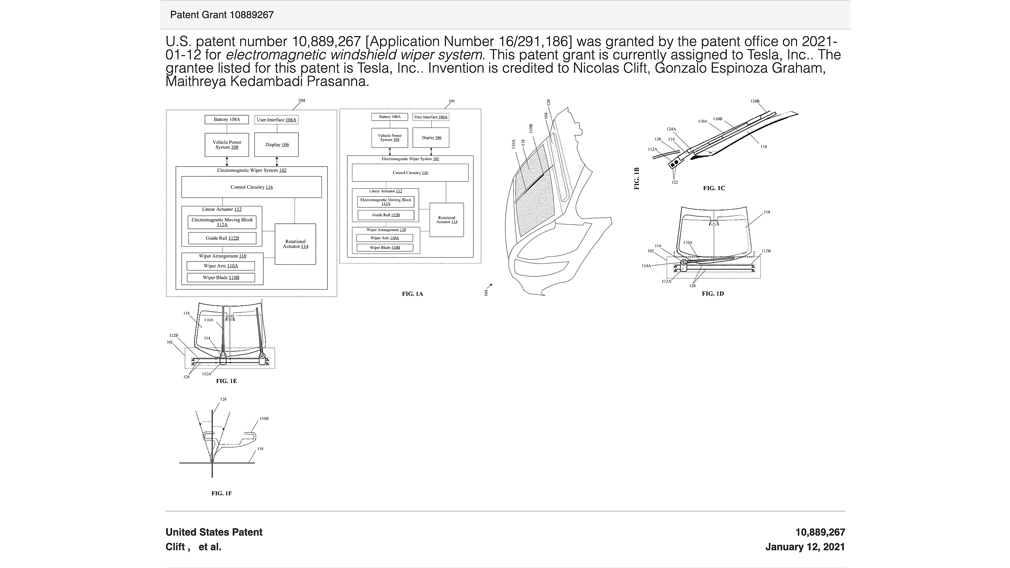 Компанія Tesla запатентувала унікальну технологію склоочисника для свого Roadster