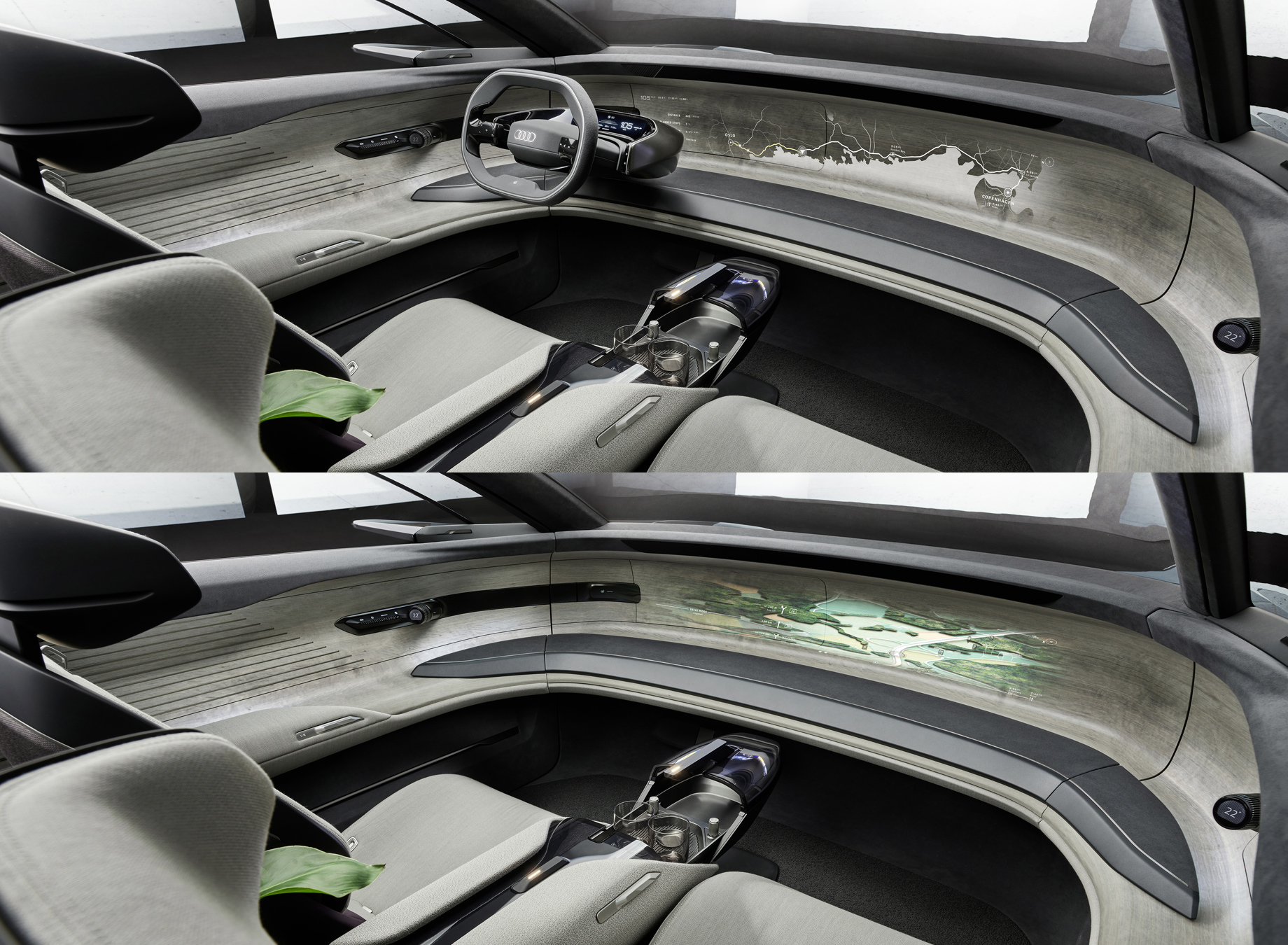 Audi Grandsphere отримав дерев'яні екрани і мегабатарею