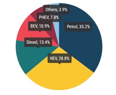 Електромобілі охопили майже 11% січневого ринку легковиків ЄС